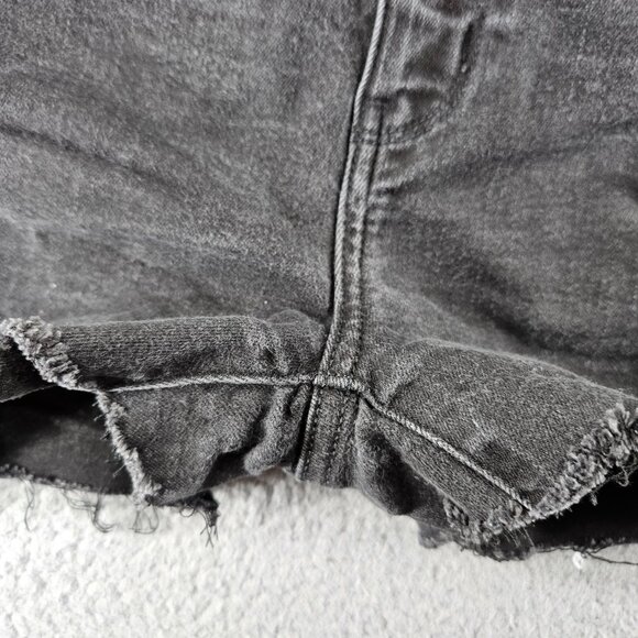 American Eagle Shorts Womens 4 Black High Rise Cut Offs Stretch Distressed Denim - Picture 5 of 16